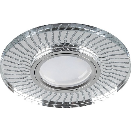 Светильник встраиваемый с LED подсветкой Feron CD979 потолочный MR16 G5.3 прозрачный, хром - фото