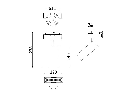 Трековый светильник Technical FOCUS LED TR019-2-15W4K-MG - фото