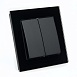 Выключатель 2-клавишный STEKKER GLS10-7004-05, 250В, 10А, серия Катрин, черный - фото