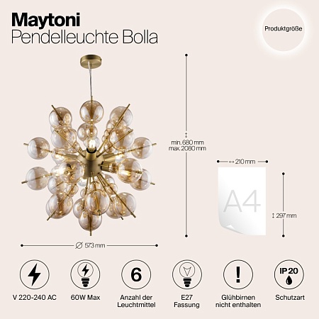 Подвесной светильник Maytoni Bolla MOD133PL-06BS - фото