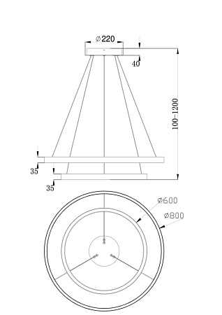 Подвесной светильник Maytoni Rim MOD058PL-L74W4K - фото