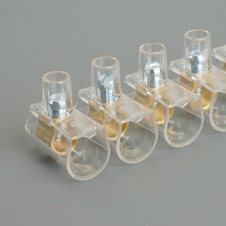 Зажим винтовой концевой изолированный КЗВИ-10 500В, 57А, 10 контактов, поликарбонат LD228-57А - фото