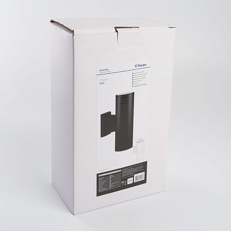 Светильник садово-парковый Feron DH0702, на стену вверх/вниз,  2*E27 230V, черный - фото