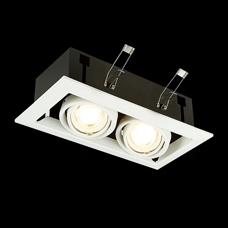 Св-к встр. Черный, Белый GU10 2*50W IP20 L245xW126xH70 220V Без ламп ST250.558.02 - фото