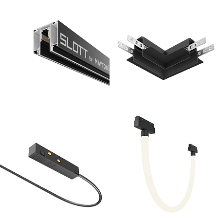 Трековая система Technical накладная магнитная чёрная 150x150 TS-R-150-TR101-2-20W4K-B