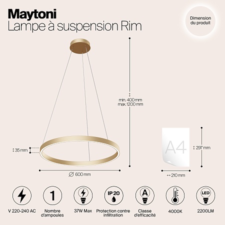 Подвесной светильник Maytoni Rim MOD058PL-L32BS4K - фото