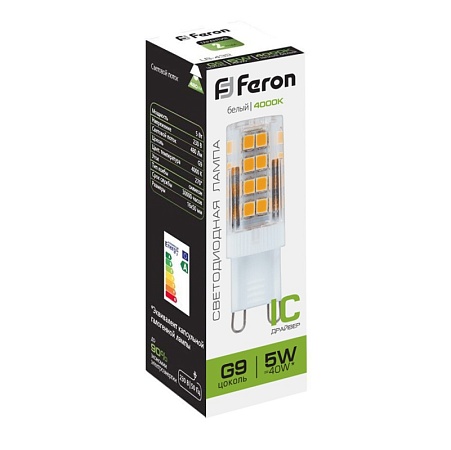 Лампа светодиодная Feron LB-432 G9 5W 175-265V 4000K - фото
