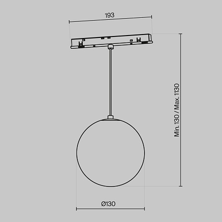 Трековая система Technical магнитная слаботочная чёрная 200x200x200 TS-Z-200-TR039-2-5W4K