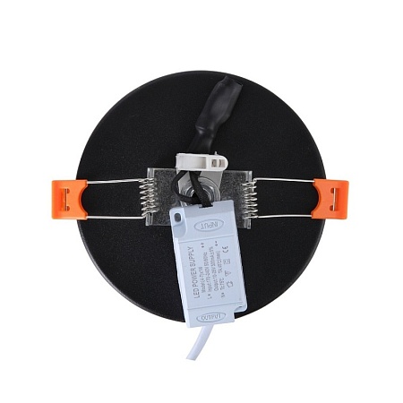 Светильник встраиваемый Черный LED 1*6W 3000K 468Lm Ra>80 120° IP20 D110xH20 170-240V ST104.402.06 - фото