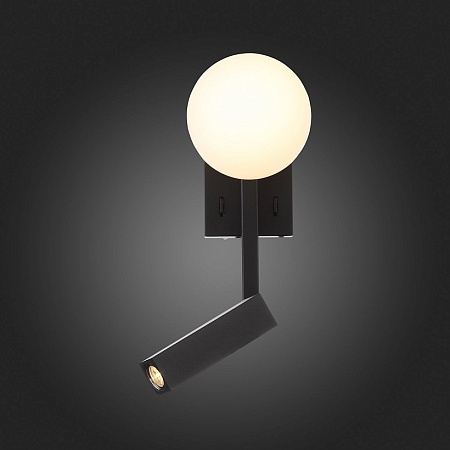 Светильник настенный ST-Luce Черный/Белый LED 2*1+4W 3200K SL1581.401.02 - фото