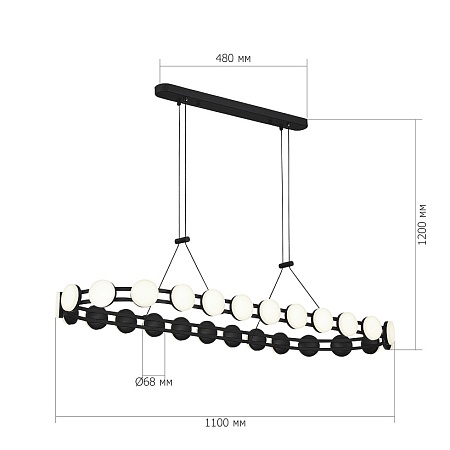 Светильник подвесной ST-Luce черный/белый LED 1*50W 4000K SL6610.403.26 - фото