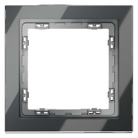 Рамка стеклянная VOLTUM S70 на 1 пост, (графит, стекло)
