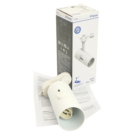 Светильник Feron AL182 трековый однофазный на шинопровод под лампу GU10, белый - фото