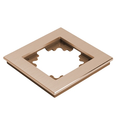 Рамка 1-местная, металл, STEKKER, MFR00-7001-02, серия Катрин, шампань - фото