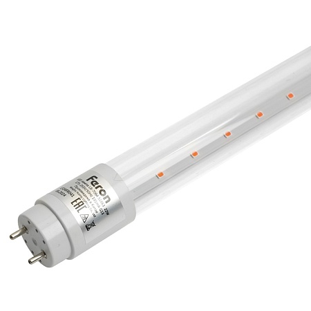 Лампа светодиодная для растений T8 Feron LB-7064 G13 стекло 22W 175 1,2м 265V красно-синий спектр пластик - фото