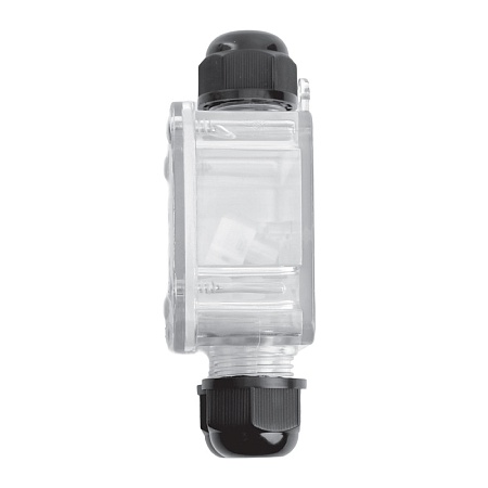 LD537 Коробка распределительная водонепрониц. 2 вых. с 4-конт. коннектором, STEKKER, 450V, 130х70х41, прозрач - фото