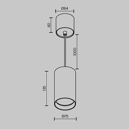 Подвесной светильник Technical Vol P100PL-20W4K-B - фото