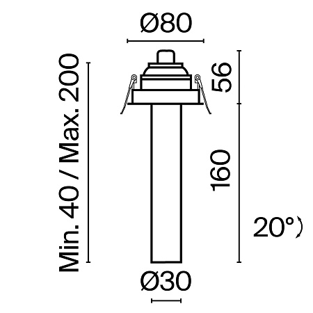 Встраиваемый светильник Technical Focus T C140RS-L200-7W3K-B - фото