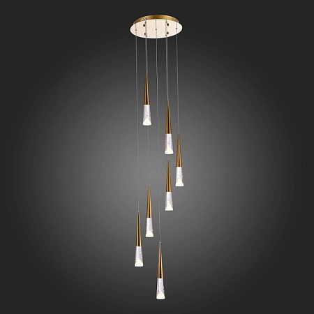 Люстра подвесная ST-Luce Золотистый/Прозрачный LED 7*3W 3000K SL6111.203.07 - фото