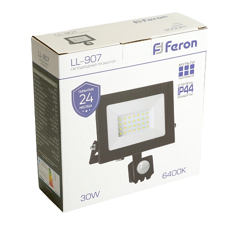Светодиодный прожектор Feron с датчиком LL-908 IP44 50W 6400K - фото