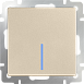 Выключатель одноклавишный с подсветкой шампань WL11-SW-1G-LED - фото