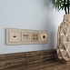 Накладка для двойной розетки Еthernet RJ-45 шампань WL11-RJ45+RJ45-CP - фото