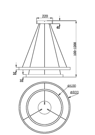 Подвесной светильник Maytoni Rim MOD058PL-L74BS3K - фото