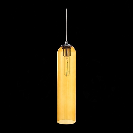 Светильник подвесной ST-Luce Хром/Янтарный E27 1*60W SL1145.193.01 - фото