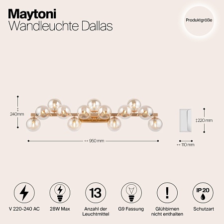 Настенный светильник (бра) Maytoni Dallas MOD547WL-13G - фото