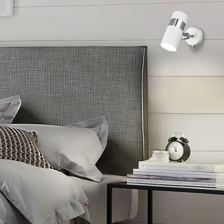 Настенный светильник Eurosvet 20096/1 белый/ хром - фото