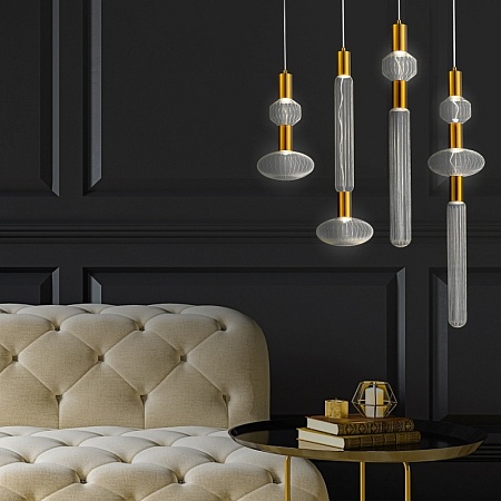 Светильник подвесной ST-Luce Латунь/Золотой, Прозрачный LED 2*3W 3000K SL6117.223.02 - фото