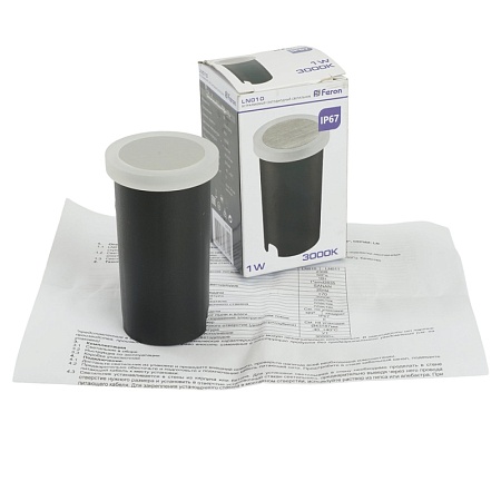 Светодиодный светильник Feron LN010 встраиваемый 1W 3000K, IP67, белый матовый/хром - фото