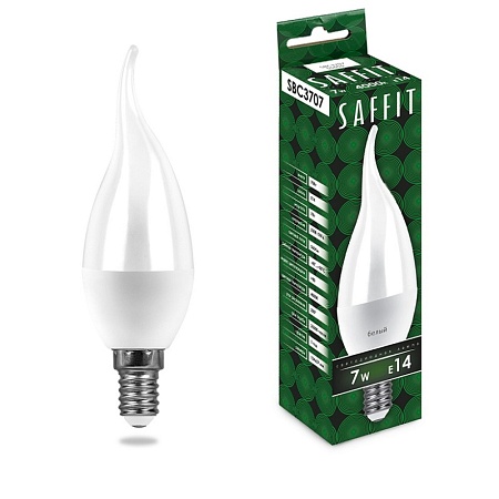 Лампа светодиодная SAFFIT SBC3707 Свеча на ветру E14 7W 230V 6400K - фото