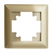 Рамка STEKKER, PFR00-7001-08 1-местная, пластик, серия Катрин, золото - фото