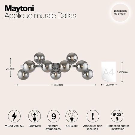 Настенный светильник (бра) Maytoni Dallas MOD547WL-09CH - фото
