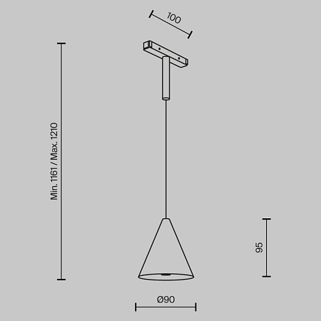 Трековый светильник Technical Cono TR182-1-5WTW-M-B - фото