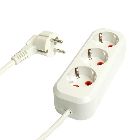 Удлинитель трехместный с/з  STEKKER HM06-31-07 3x1мм2, 7м, серия Home (У10-002), белый - фото