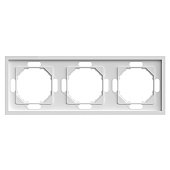 Рамка STEKKER, PFR00-5003-01 3-местная, серия Эмили, белый фарфор, soft touch