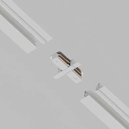 Коннектор прямой Unity встраиваемый белый - фото