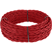 Ретро кабель витой 2х1,5 красный 20 м (под заказ) Ретро кабель витой  2х1,5  (красный)