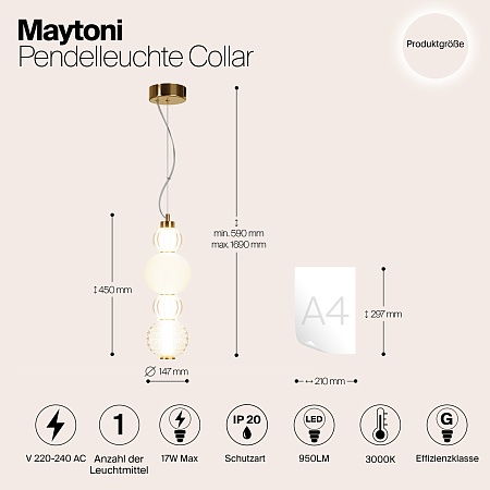 Подвесной светильник Maytoni Collar P069PL-L17G3K - фото