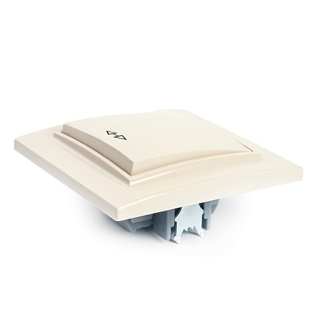 Переключатель перекрестный 1-клавишный STEKKER  PSW10-9009-02, 250В, 10А, серия Эрна, слоновая кость - фото