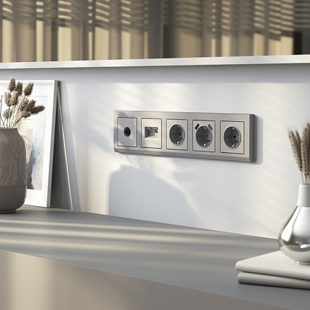 ТВ-розетка оконечная (серебряный матовый) W1183065 - фото