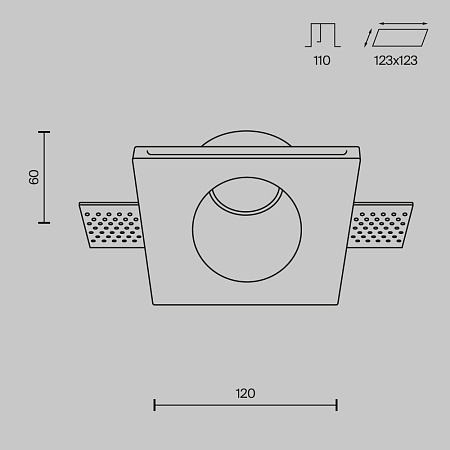 Встраиваемый светильник Technical Gyps Modern DL001-1-01-W - фото