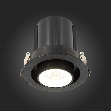 Св-к встр. Черный LED 1*12W 3000K 900Lm Ra80 24° IP20 D90xH92 180-240V ST702.438.12 - фото