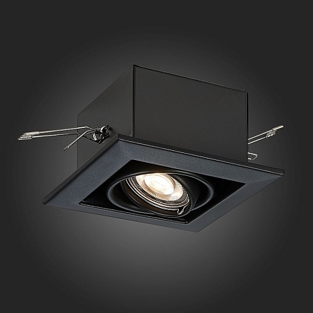 Св-к встр. Черный GU10 1*50W L126xW126xH70 220V Без ламп ST250.448.01 - фото