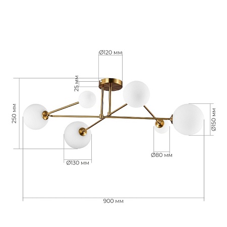 Светильник потолочный Латунь/Белый G9 LED 6*5W SLE2211-302-06 - фото