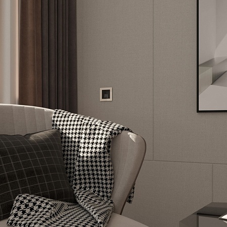 Выключатель двухклавишный с подсветкой (черный акрил) W1120148 - фото