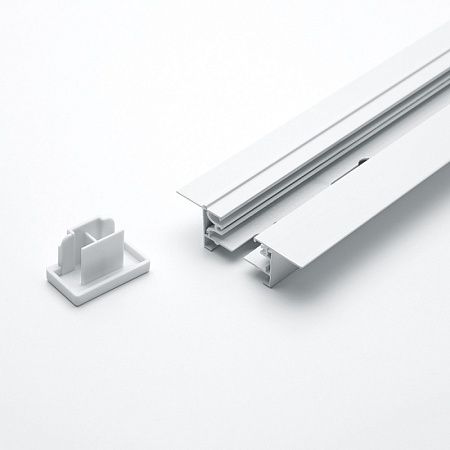 Шинопровод встраиваемый для трековых однофазных светильников, белый, 2м,  в наборе токоввод, заглушка, крепление, CAB1004 - фото