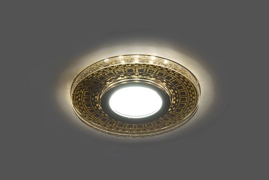 Светильник встраиваемый с LED подсветкой Feron CD981 потолочный MR16 G5.3 прозрачный, золото - фото